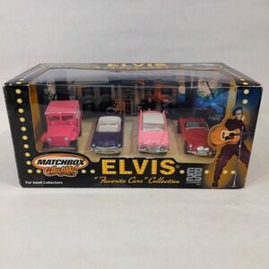 Vtg Matchbox Collectibles Elvis Favorite Cars Collection 4 Piece Diecast 2001